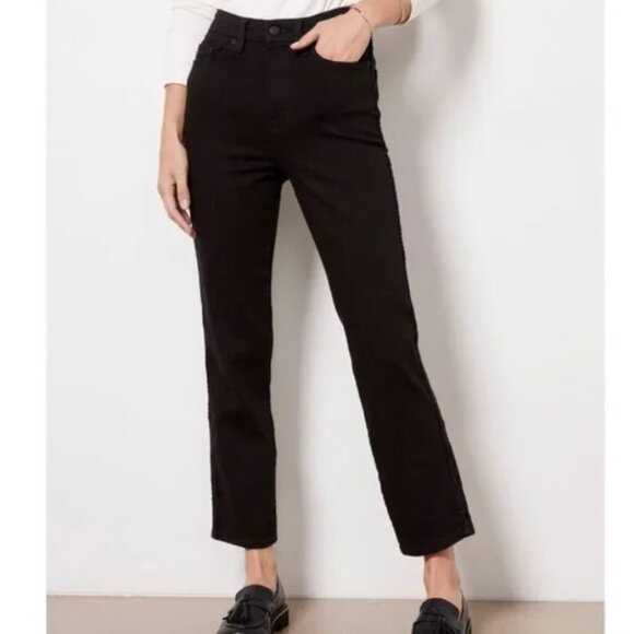 New Good American Good Curve High Rise Straight Jeans in Black001 size 4/27 - Picture 1 of 16